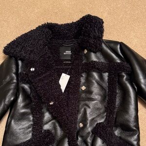 Urban Outfitters Black Textured Faux Leather Jacket